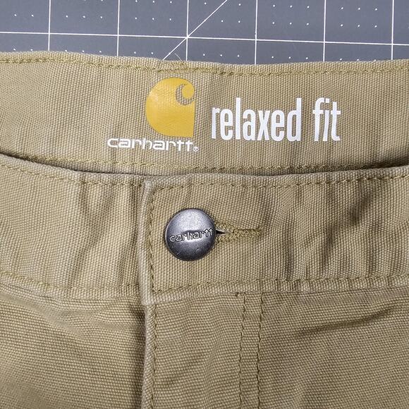 Carhartt Pants Mens 34x36 Brown Rugged Flex Carpenter Canvas Stretch Straight - Picture 5 of 16